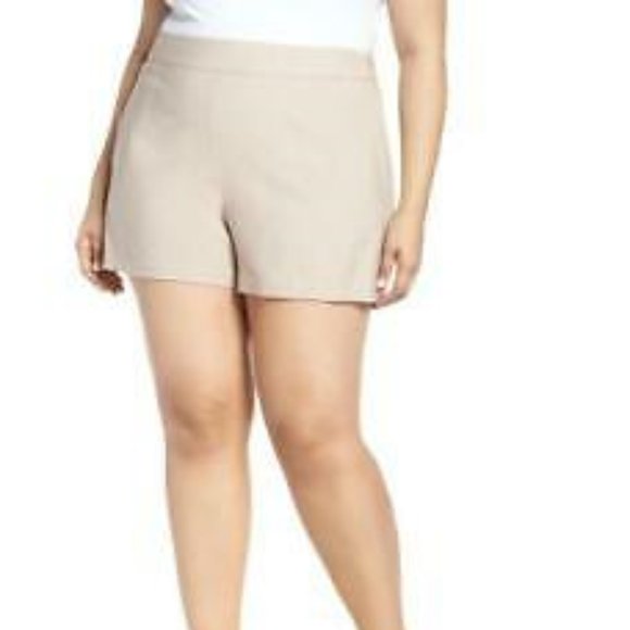 Leith Tan High Waist Shorts - Picture 1 of 5
